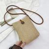 2025 Summer New Fashion Seaside Beach Vacation Straw Bag Women's Messenger Bag Mini Bag Mobile Phone Bag