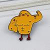 Cute Fitness Style Chicken Brooch - Creative Animal Metal Accessory for Clothing & Backpacks