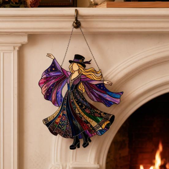 Cattura Sole Ballerina, Girandola in Vetro Colorato Fatta a Mano, Cattura Luce Solare da Appendere Boho per Finestra Giardino Portico Decorazione