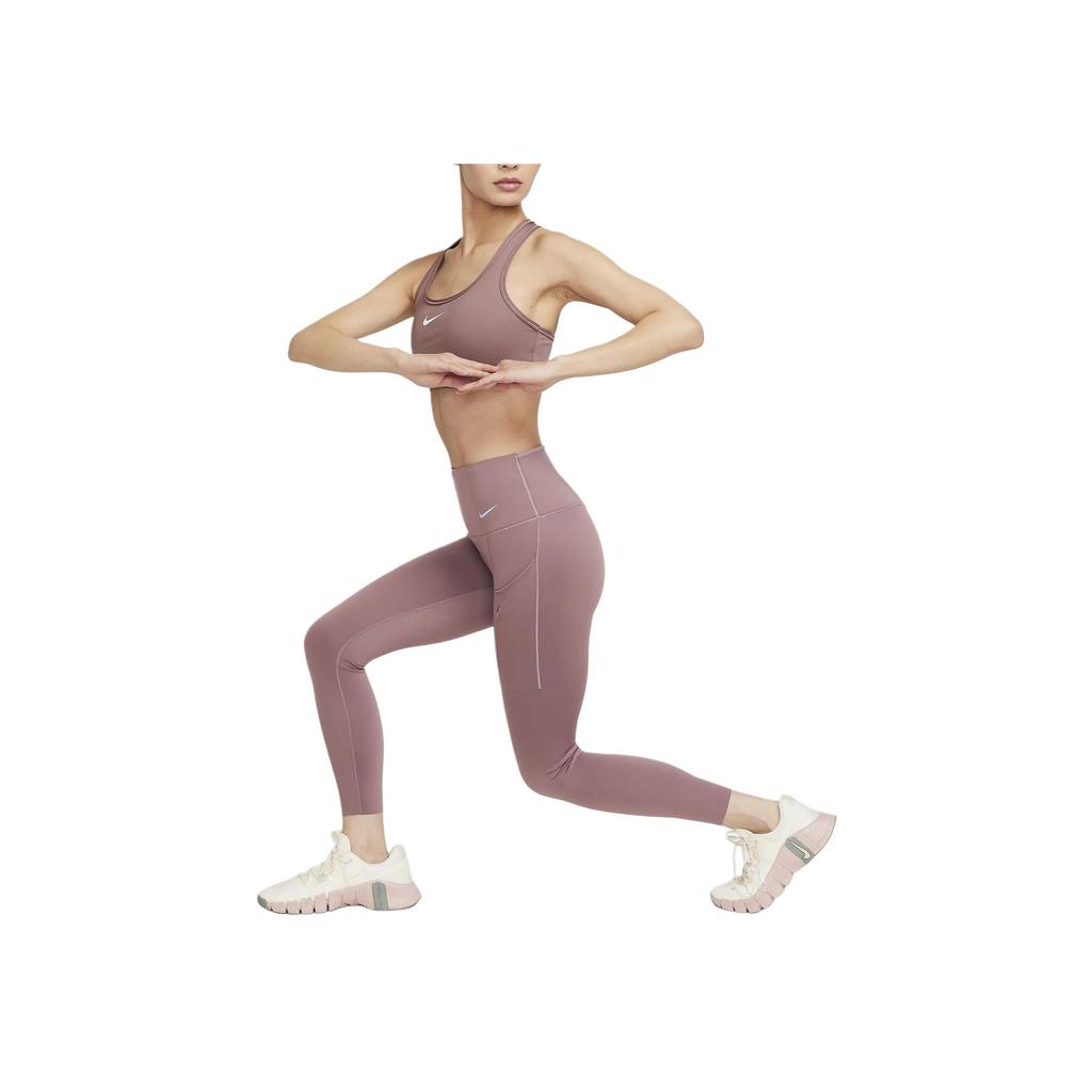 Nike Solid High-Waisted Slim Fit Casual Sports Pants Women Bottoms Smoky-Purple Red DQ5640-208