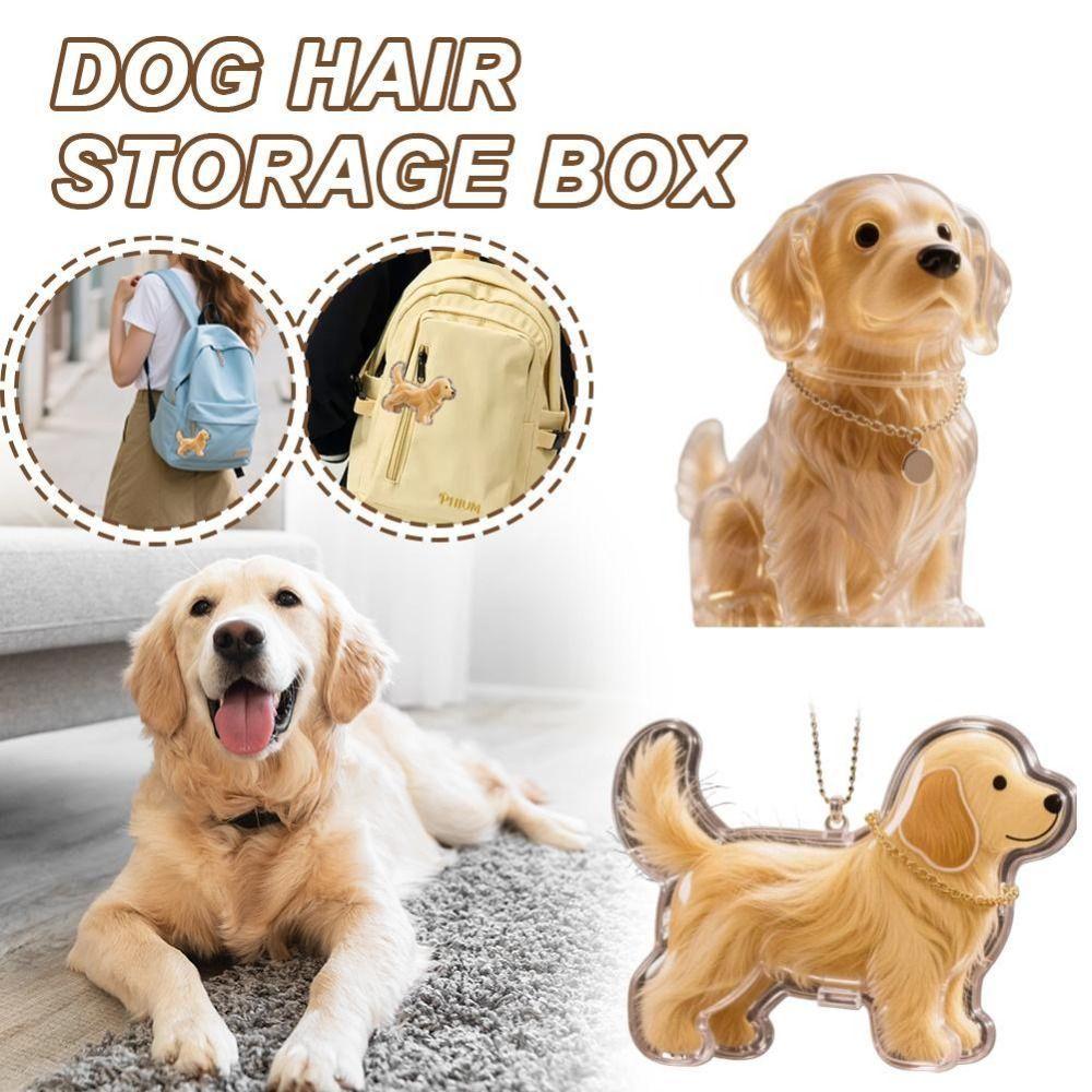 Transparent Dog Fur Storage Pendant Cute Fur Storage Capsule Dog Shape Keychain DIY Accessories Pet Hair Container Pet Lovers