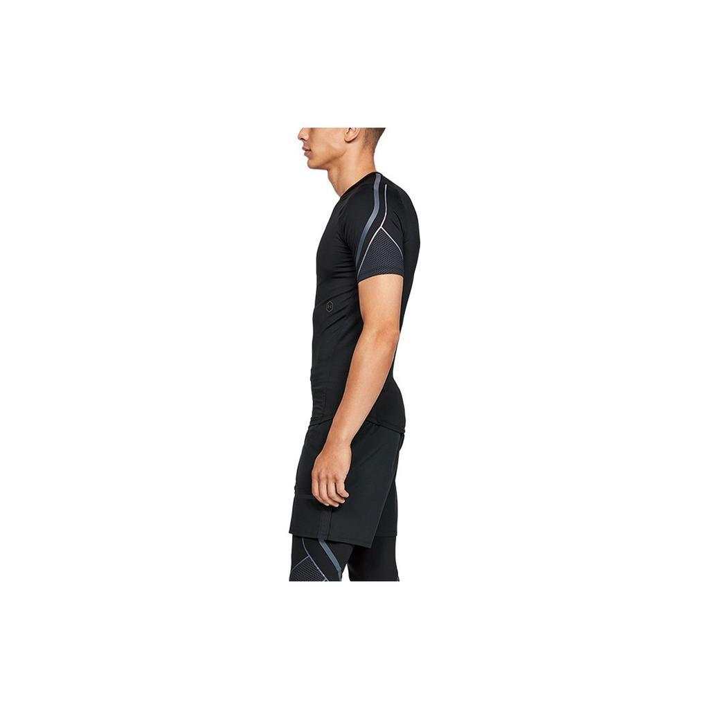 Under Armour UA Rush Crew Neck Training Compressie Shirt Heren tops Zwart 1345196-001