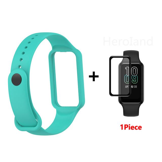 Fashion Silicone WatchStrap For Huami Amazfit Band 7 SmartWatch Band Bracelet Wristband For Amazfit band7 Strap Buckle +film