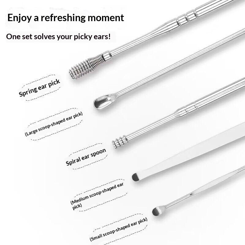 

Stainless Steel Ear Cleaning Set 10Pcs Wax Remover Pickers Safe and Durable Tools for Personal Ear Care
