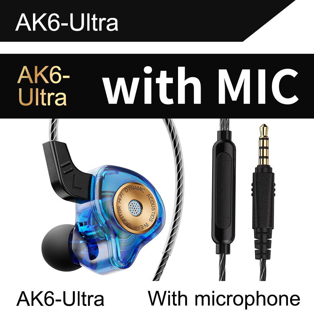 QKZ AK6-Ultra Wired In-Ear Dynamic Headphones with Mic for Monitoring and Running