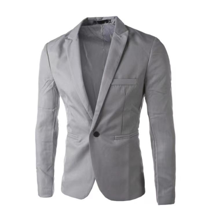 Móda Pánský Ležérní Jednořadý Malý Oblek Korejská Edice Mládež Slim-fit Jednobarevný Nežehlivý Sako