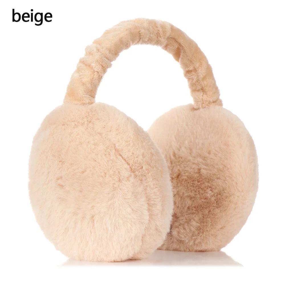 Morbido peluche scaldino per le orecchie inverno caldo paraorecchie per donna uomo moda colore solido paraorecchie protezione dal freddo esterno paraorecchie copertura per l'orecchio