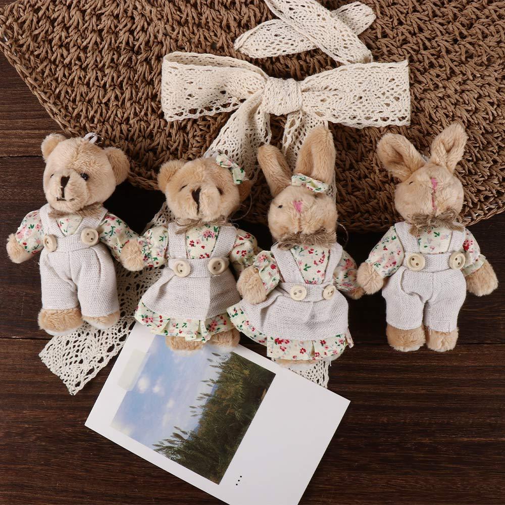 PP Cotton Korean Style Key Buckle Rabbit Pendant Plush Doll Key Chain Women Key Holder Bear Pendant