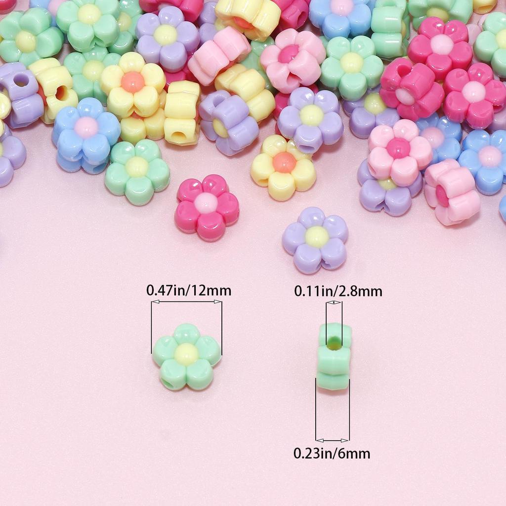 Acrylic Double Color Cartoon Flower Beads for DIY Petal Bracelets and Jewelry Accessories