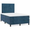 3143137 vidaXL Bed with Box Spring and Mattress Dark Blue 120x200cm Velvet