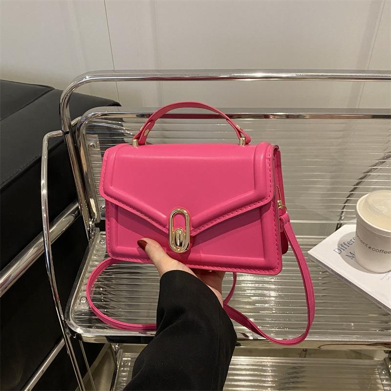 Winter new fashionable versatile solid color shoulder small square bag texture shoulder messenger bag simple