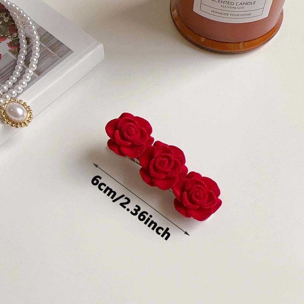 Red Hair Clip Braided Hair Small Flower Hair Clips Hairpin Girl Cute Headdress Girl Mini Barrettes Hairpins Hair Accessories