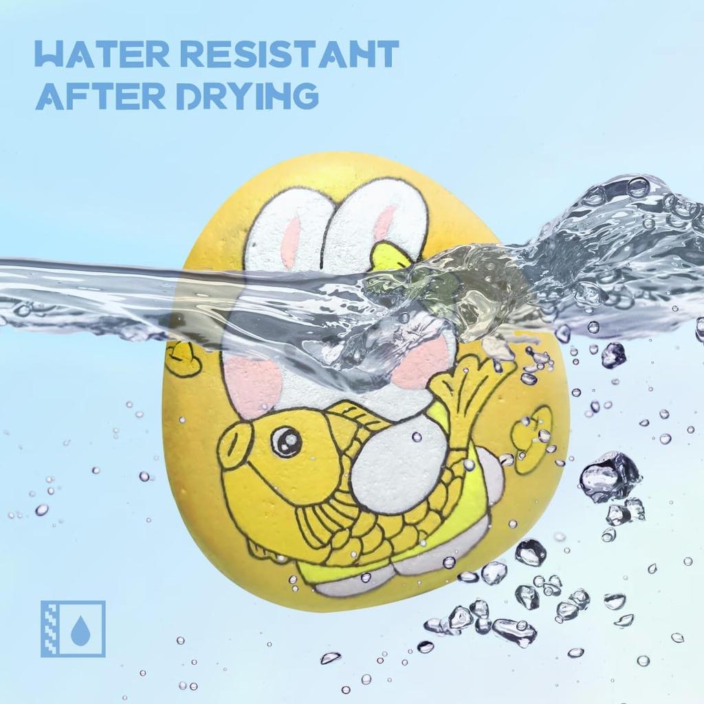 Arrtx Acrylic Paint Pen Markers 32 Colors Dual Tip Art Markers for Kids and Adults Acrylic Markers for Rock DIY Craft Supplies Painting, Fabric,