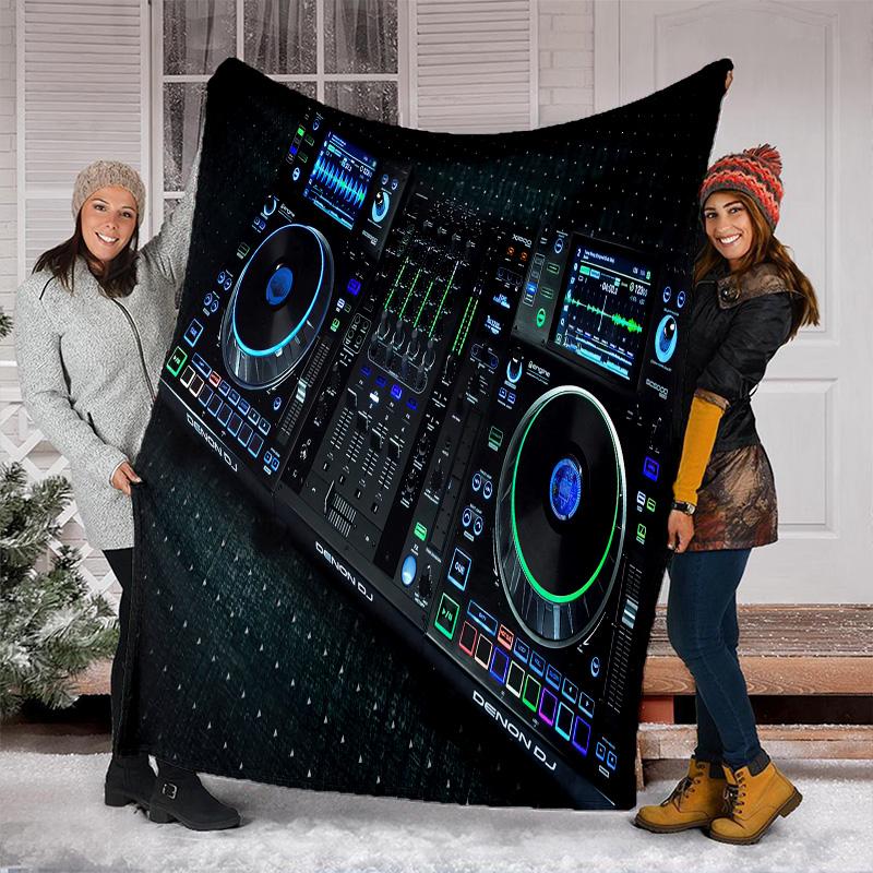 Dj Turntable Blanket Soft Comfortable All Seasons Perfect Sofa Office Naps Trips Birthday Gift Christmas Present