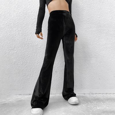 New Autumn And Winter Clothing Hot Selling High Waisted Slim And Comfortable Micro Flared Pants Velvet Casual Pants For Women