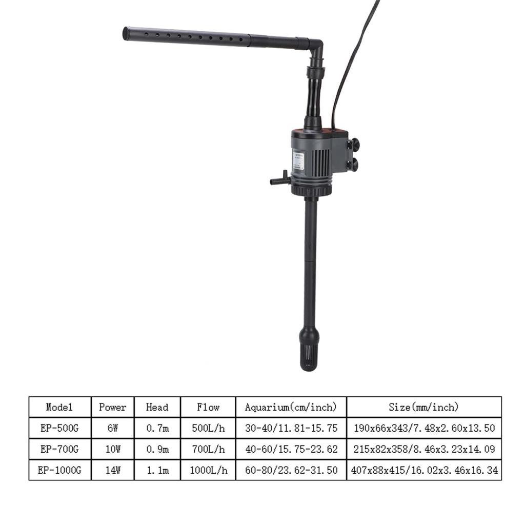 3 en 1   Filtre de Circulation d'Aération d'Aquarium Pompe d'Aspiration d'Eau Accessoire pour Poissons