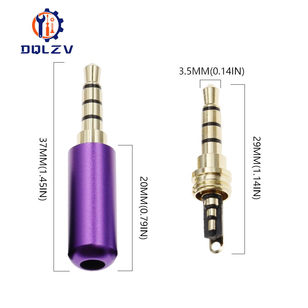 3.5MM Headphone Plug 3/4 Poles Stereo Male Gold Plating Audio Adapter 3.5 Hifi Speaker Earphone Jack AUX Solder Wire Connector
