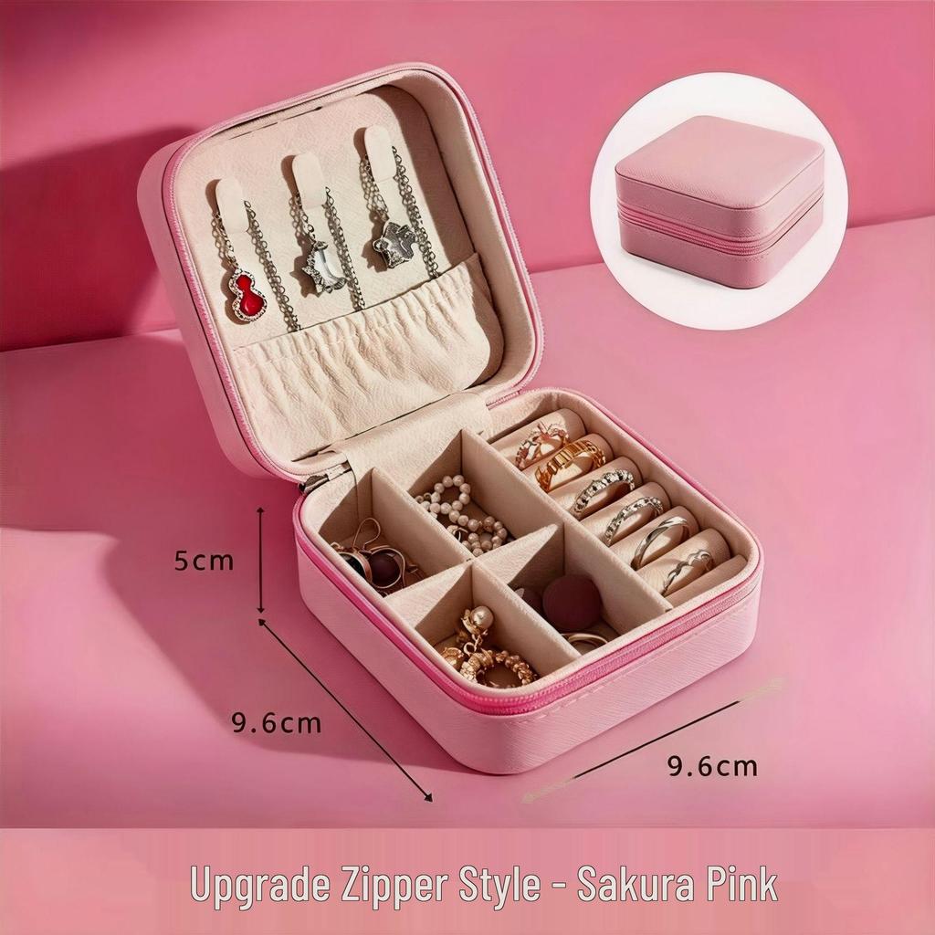 Korean Style Portable Jewelry Box for Stud Earrings & Rings, Anti-Oxidation Travel Organizer