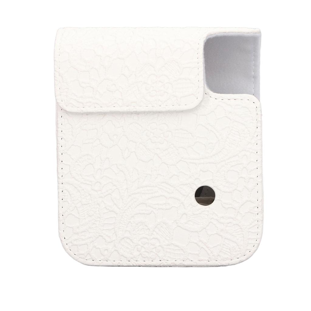 Instant Camera Protective Bag Vintage 3D Pattern Instant Camera Carrying Case for Fujifilm Instax Mini 12 White Lace