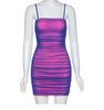 Sexy backless purple mesh suspender dress women's autumn new nightclub dancing spice girl outfit temperament hip skirt