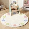 Süßes Buntes Muster Runder Teppich Verspielt Weicher Plüsch Rutschfest Warm Heimdeko Matte für Kinderzimmer Kinderzimmer Spielbereich Schlafzimmer Dekor