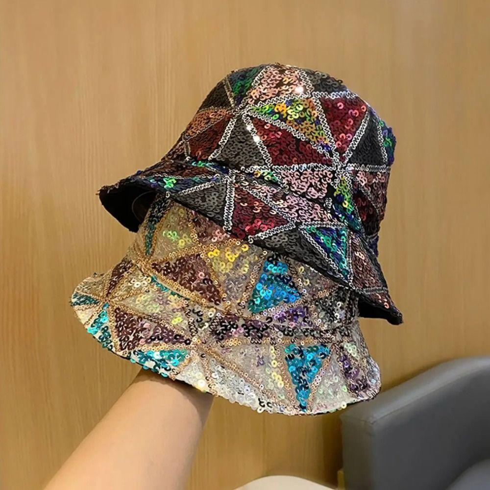 Polyester Panama Hat Color Mix Women's Hat Casual Sequin Hat Outdoor