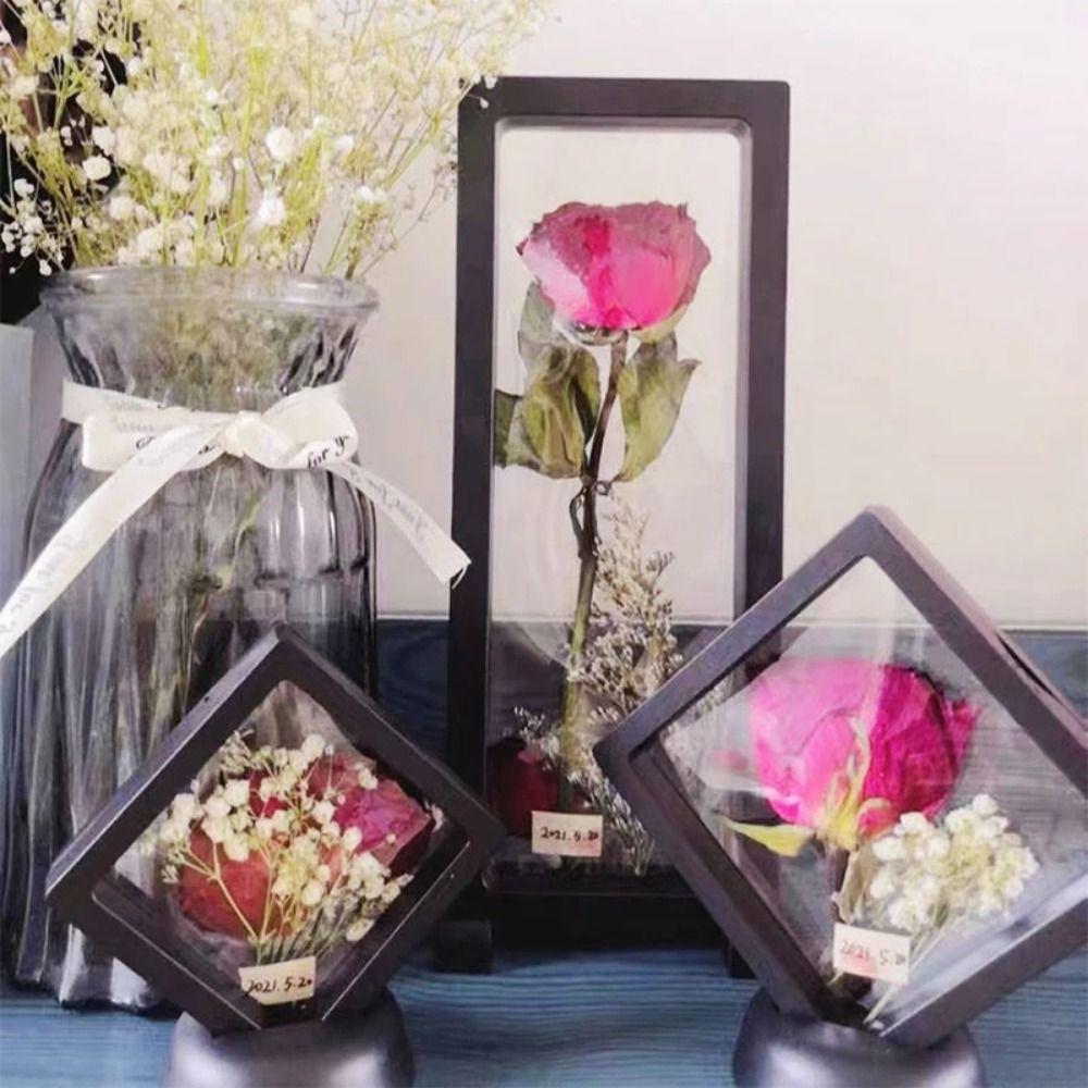 3D Transparent Flower Plant Display Frame Reusable Picture Frame Stand  Ring Necklace Earring