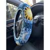Handmade Crochet Sun and Moon Car Steering Wheel Covers Universal 14-15 inch for Women and Men (Steering Wheel Cover)