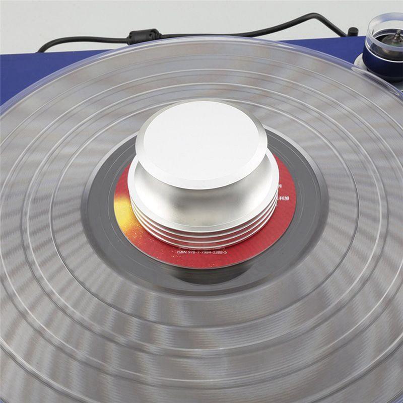 Good-LP Vinyl Turntable Disc Stabilizer Record Weight Metal Silver,Aluminum Record Weight Vinyl Record Stabilizer Durable Easy T