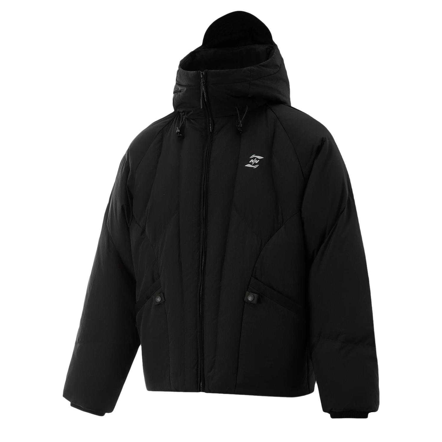 

Li Ning X Nine Point Nine Коллаборация Спортивный Стиль Жизни Серия Однотонная Толстовка с Капюшоном на Молнии Дышащая Универсальная Пуховая Куртка Мужская Верхняя Одежда AYMU649-4 XL