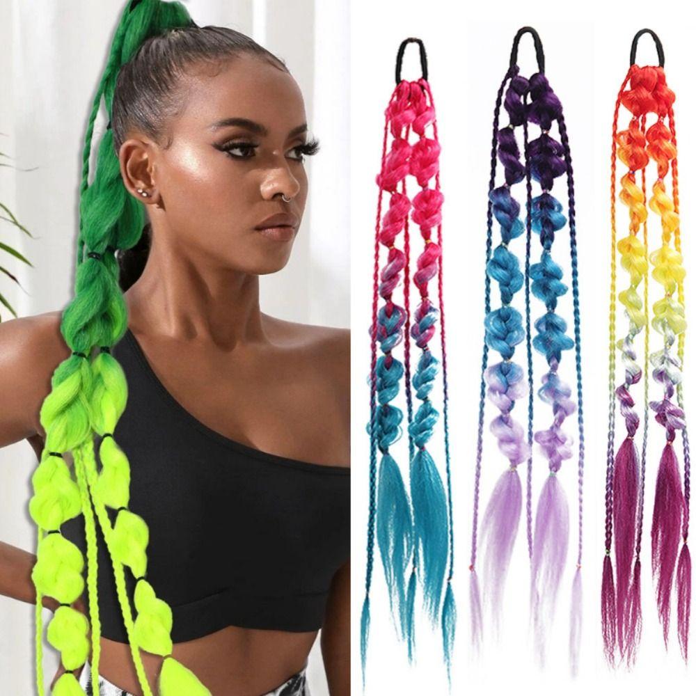 Lantern Braid Bubble Jumbo Braid Colorful Braided Ponytails Natural Twist Braid Bulk for Women
