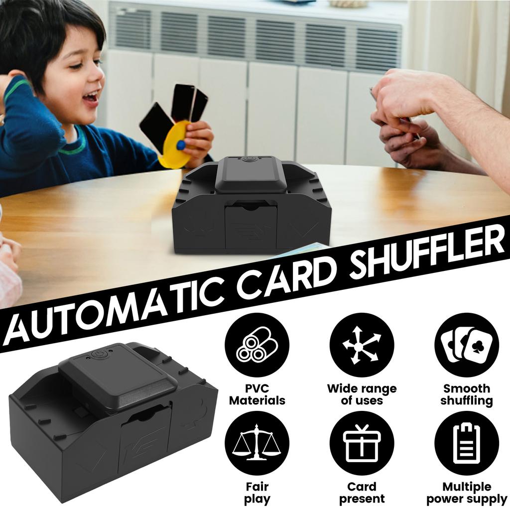 2 Deck Automatic Playing Card Shuffler USB Battery-Operated Mixer Games Poker Sorter Machine Dispenser for Home Party Card Games