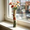 Handmade Face Bud Vase Bohemian Girls Face Ceramic Vase Cute Hand Painted Character Flower Plant Holder for Bathroom Living Room Shelf Home Decor