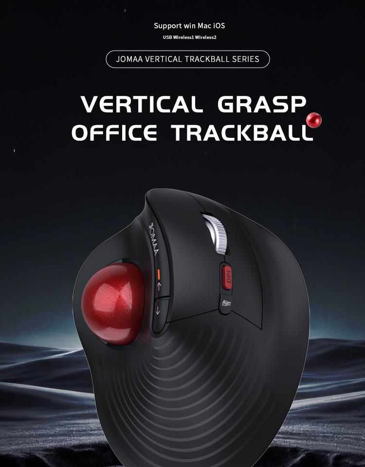 JOMAA Ergonomic Bluetooth Trackball Mouse for PS & CAD Drawing