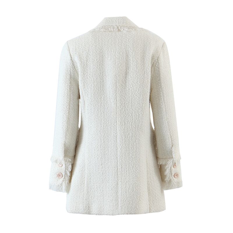 Classic Style Mid Length Long Length Elegant Cotton Wool Suit Collar