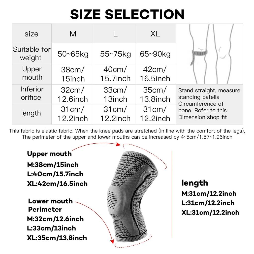1PC Knee Pads Strap Patella Medial Support Meniscus Silicone Compression Protection Sport Knee Braces Basketball Running