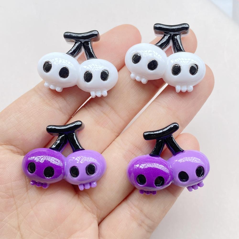 10PCS New Resin Cute Cartoon Skeleton Halloween Flat Back Home Decor DIY Scrapbook Crafts Jewelry Accessories