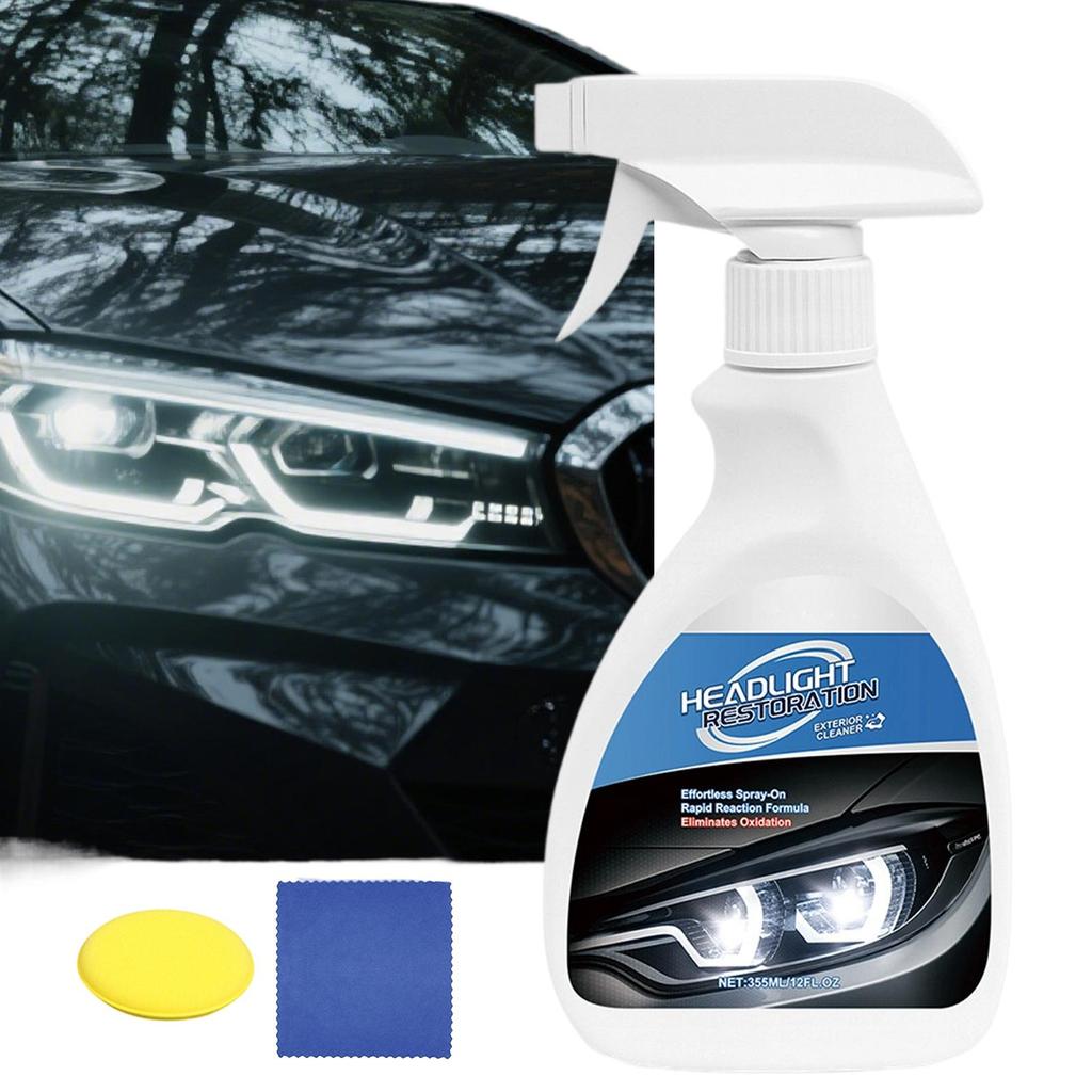 Automotive Headlamp Restoration Care Spray Kit Automobile Headlamp Lens Restorer Fluid Kit Surface Detailing Oxidation Cleaning