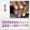 Square Nail Tips Flower Fake Nail Glues On Nail Stick On Nail Press On Nail Artificial False Nail for Womens and Girls