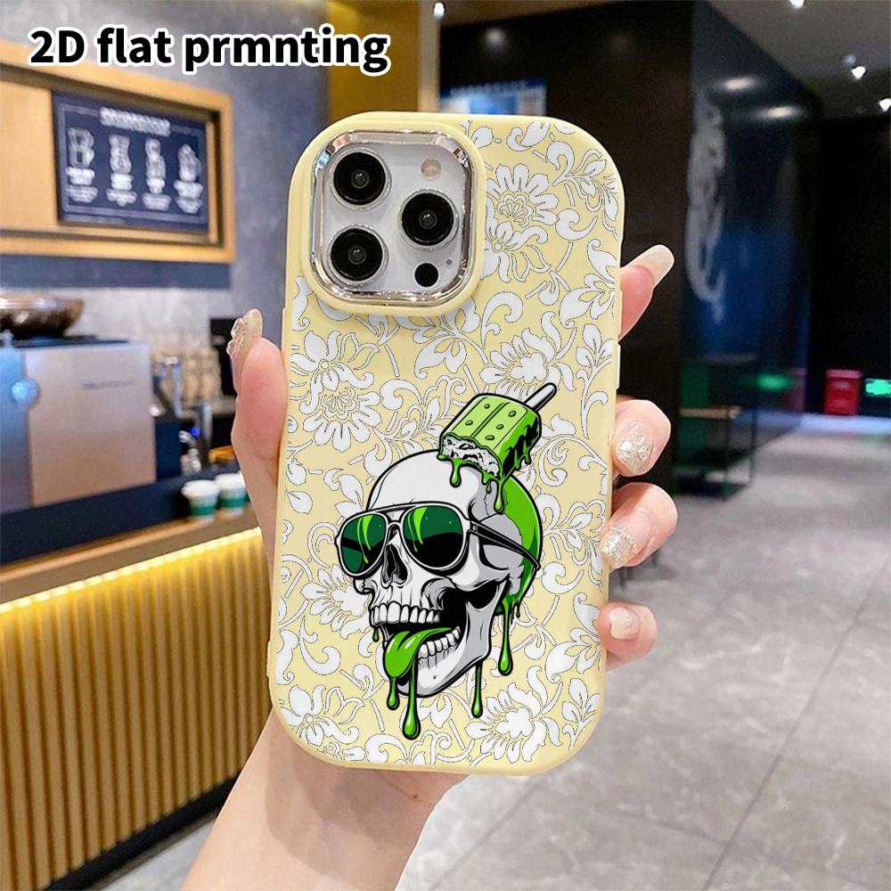 Phone Case: 2D Flat Design Suitable for iPhone 18 17 16 15 14 13 Pro Protective Case, Couple Style, Reflective Sunglasses, Christmas and Halloween Gif
