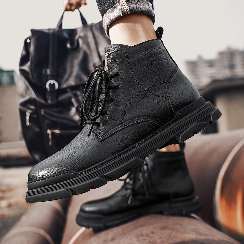 New Men Boots Comfortable Spring Autumn Warm Waterproof Fashion Ankle Boots Casual Men Leather Working Boots Men
