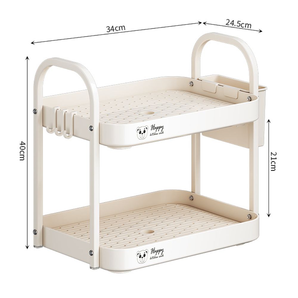 Double Layer Tea Cup Holder Drainage Design Sapce-saving Desktop Storage Rack Large Capacity Multi-scene