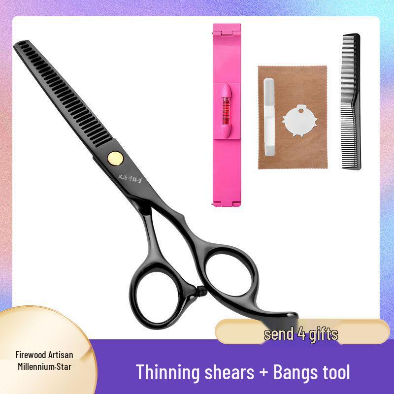 Professional Hairdressing Scissors Set: Flat Teeth, Cutting, and Thinning Scissors - Free Shipping