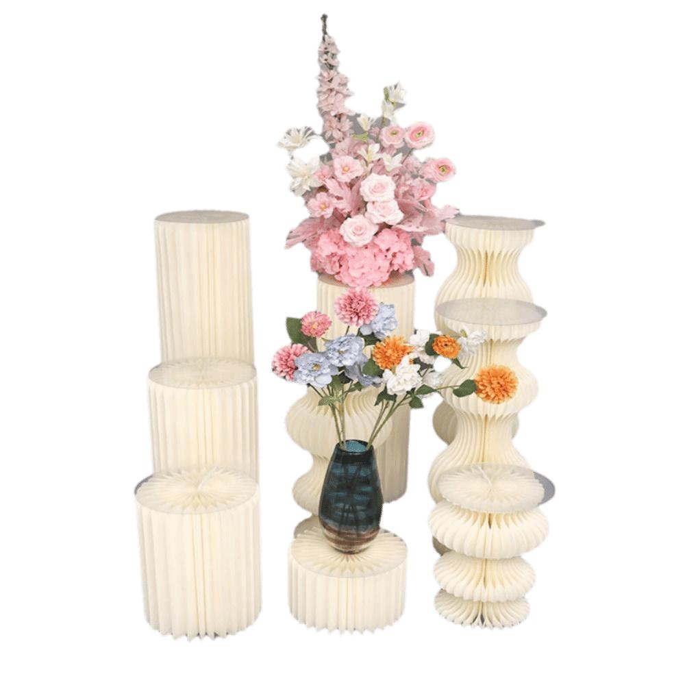 Multi-size Paper Folding Cylinder White Cake Stand Creative Dessert Table Stand  Wedding Decoration