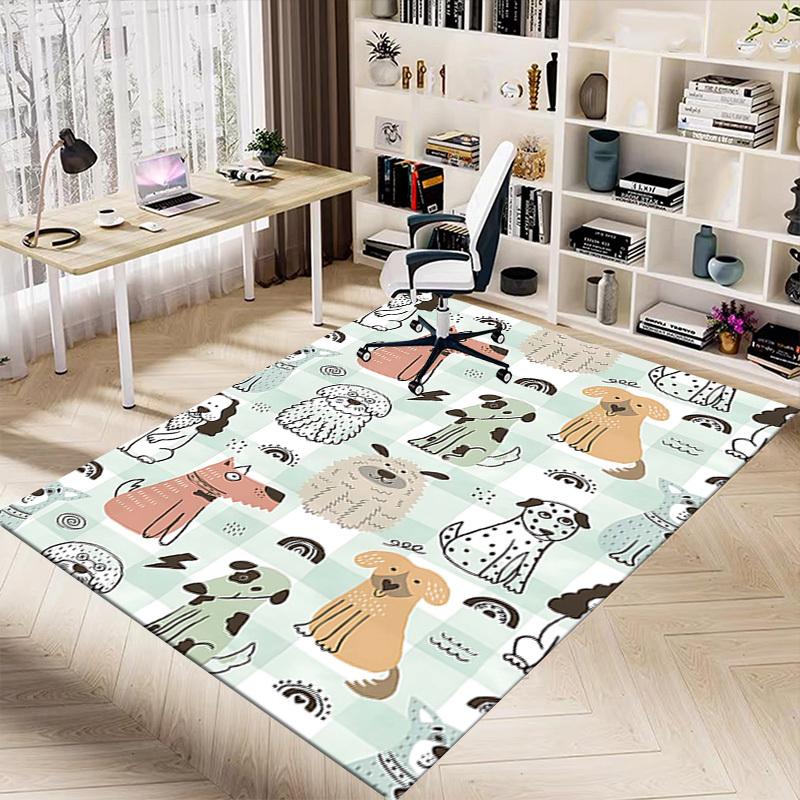 1PC Dog Pattern Non-Slip Floor Carpet Compatible for Office&Living Room&Bedroom&Dining room - Flat- Soft & Pattern, Vibrant Colors-W294