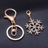 New Arrival Gold-color for Woman Ladies Crystal Snowflake Keychain Jewelry Key Ring Pendant