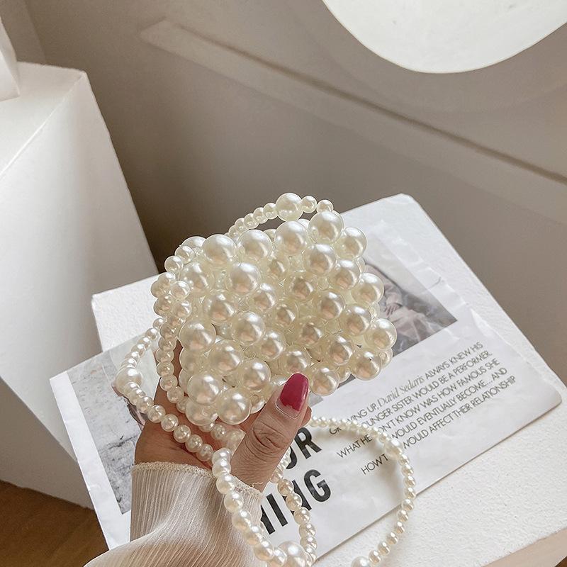 

Жемчужная сумка ручной работы из бисера, нишевый дизайн, детская портативная сумка-мессенджер, милый рот, красный конверт, мини оптом