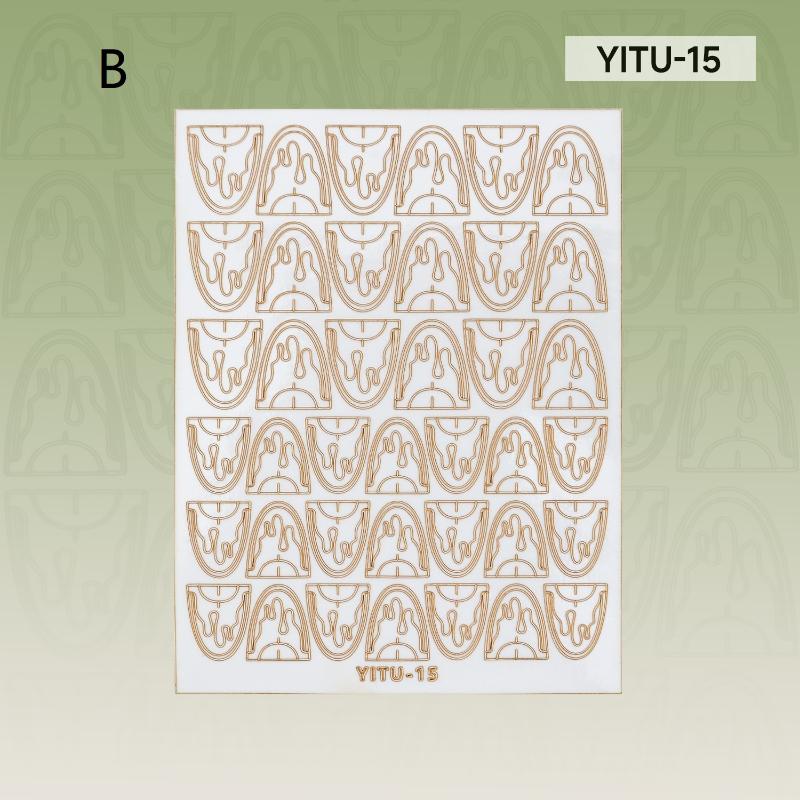 Cheese French Sticker Nail Art Lace Trim Curved Hollowed-Out Applique Adhesive Template Nail Art Decoration Decals