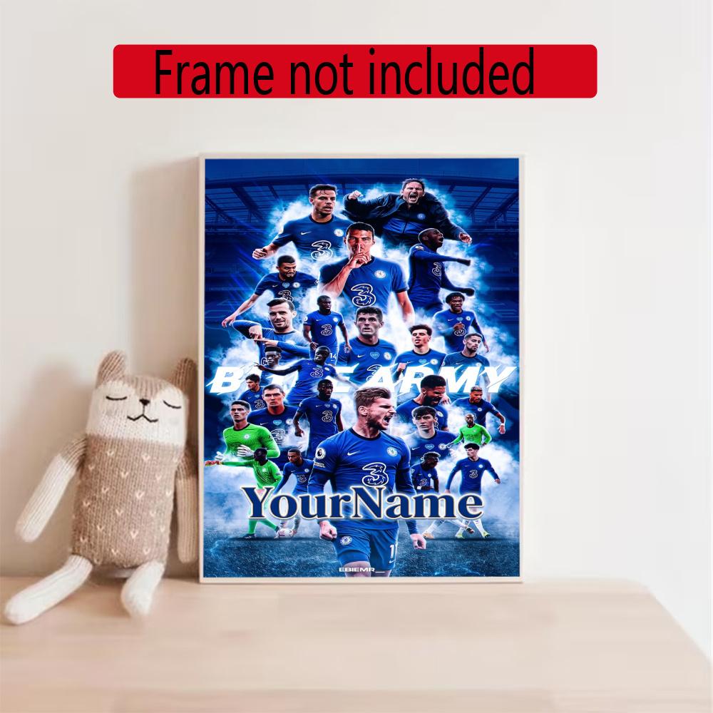 Chelsea Fc Personalized Name Round Diamond Painting Kit Diamond Embroidery Painting Rhinestones Mosaic Frameless Handwork Decoration Arts