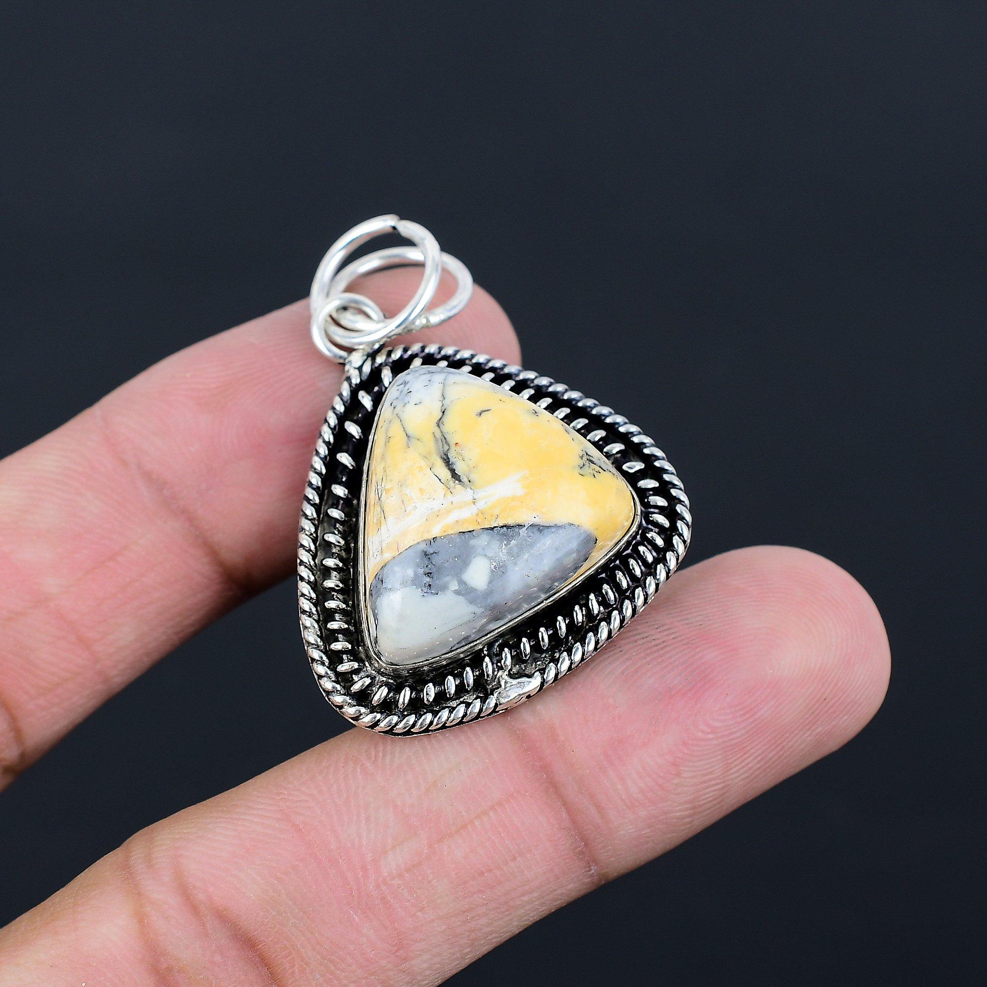 Daughters Day Sale Natural Maligano Jasper Sterling Silver Wedding New Pendant